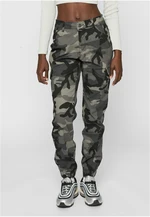 Camo Cargo Women's High Waisted Trousers Dark Masks