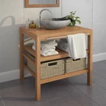 Bathroom Vanity Cabinet with 2 Baskets Solid Teak 29.1"x17.7"x29.5"