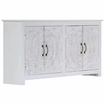 Sideboard handmade 140x30x70 cm solid acacia wood white