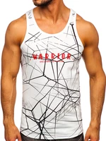 Maiou tank top alb cu imprimeu Bolf 14845