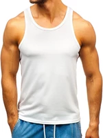 Tricou tank top fără imprimeu alb Bolf  99002