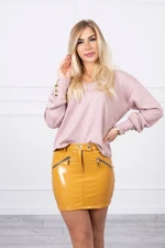 Skirt with decorative mustard zippers