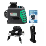 3D 12 Lines Laser Level Self-Leveling 3x360° Green/Blue Light + Bracket + Holder