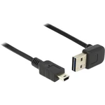 Delock #####USB-Kabel USB 2.0 #####USB-A Stecker, #####USB-Mini-B Stecker 2.00 m čierna obojstranne zapojiteľná zástrčka