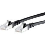 Metz Connect 1308450500-E RJ45 sieťové káble, prepojovacie káble CAT 6A S/FTP 0.50 m čierna s ochranou 1 ks