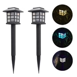 2 Pack Solar LED Lawn Lights Pathway Lights Set Outdoor Yard Garden Walkway Landscape Lamp