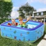 Yingtai 1.3M/1.8M/2.1M Three-ring Rectangular Children's Inflatable Swimming Pool for Outdoor