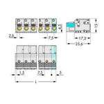 Zásuvkový konektor na kabel WAGO 2721-208/026-000, 59.00 mm, pólů 8, rozteč 7.50 mm, 25 ks