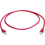 RJ45 (křížený) síťový kabel CAT 6A S/FTP 0.50 m červená samozhášecí, bez halogenů Telegärtner