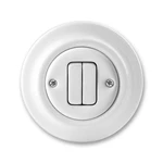 ABB Decento vypínač č.6+6 dvojitý bílá 3559K-C52345 porcelán