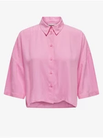 Pink women's cropped shirt ONLY Astrid