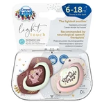 CANPOL BABIES Set symetrických silikonových dudlíků Light touch 6 - 18 m sleepy koala růžový