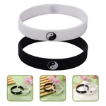 Tai Chi Bracelet Women Silicone Yin Yang Rubber Wristbands Jewelry Bracelets Men’s