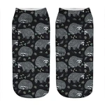 Women's socks kawaii personality Raccoons Printed Socks Woman harajuku Happy Funny Novelty cute girl gift Socks for women