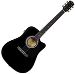 Fender Squier SA-105CE Black Dreadnought z elektroniką