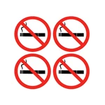 4 Pcs Smoking Is Forbidden Here PVC Water Proof Decal Car Decoration Sticker Warning Signs 5x5cm