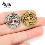 10pcs Antique Silver Plated Charms Tree Of Life Norse Viking Zinc Alloy Pendants Charms for Jewelry Making Findings DIY Necklace