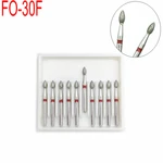 10 pcs/set Dental Diamond Burs Drills FG 1.6mm for High Speed Handpiece FO-30F Dentist Tools