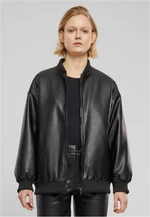 Women's jacket made of artificial leather black