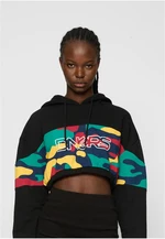 Women's crop sweatshirt HideMe black/colorful