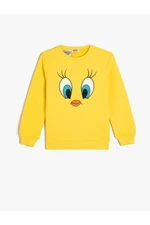 Koton Tweety Sweatshirt Licensed Crew Neck Cotton