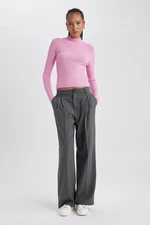 DEFACTO Wide Leg Double Pocket High Waist Darts Standard Length Trousers