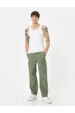 Koton Cargo Parachute Trousers Laced Waist Pocket Detailed