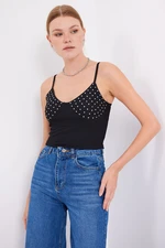 Bigdart 918 Rope Strap Crop Top - Black