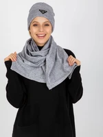 Grey winter set with scarf and hat