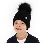 AGBO Boy's winter hat brown Emilian with pompom