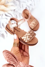 Kids Knitted Sandals Rose Gold Bailly