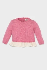 DEFACTO Baby Girl Pink Regular Fit Crew Neck Knitted Patterned Knitwear Sweater