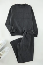 Trendyol Anthracite Oversize/Wide Cut Unisex Tracksuit