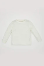 DEFACTO Baby Girl Ecru Crew Neck Basic Plain Knitwear Sweater