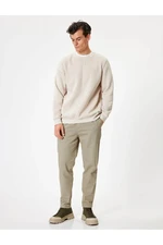 Koton Gabardine Trousers with Lace Waist Pocket Detail Cotton