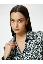 Koton Leopard Print Long Sleeve Shirt