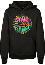 Kids Save And Love Hoody Black