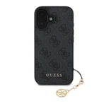 Zadní kryt Guess 4G Charm pro Apple iPhone 16, tón v tónu šedá