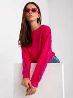 RUE PARIS short fuchsia sweatshirt with sequins