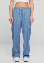 Women's Denim Cargo Pants - Blue