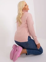 Light pink sweater larger size with cuffs