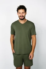 Men's Pyjamas Dallas, Short Sleeves, Shorts - Khaki