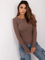 Brown basic blouse with long sleeves