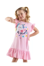 Denokids Unicorn Magic Girl's Pink Ruffle Summer Dress