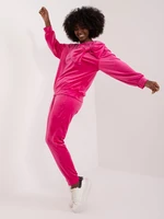 Fuchsia two-piece velour set with sweatshirt