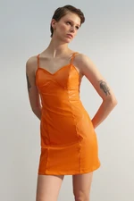 Trendyol Orange Mini Woven Piping Detailed Woven Dress