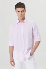 AC&Co / Altınyıldız Classics Men's Pink Comfort Fit Comfy Cut, Classic Collar 100% Cotton Shirt.