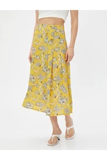 Koton Floral Midi Skirt Viscose