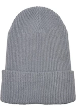 Ribbed knit cap made of recycled yarn grey