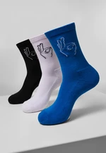 Salty Socks 3-Pack Black/White/Blue